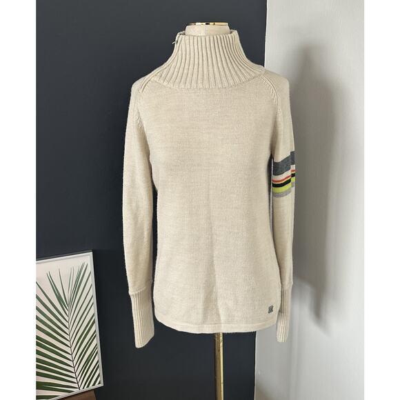 Smartwool Color Stripe Winter Ski Funnel Neck Sweater Pullover - Picture 2 of 13